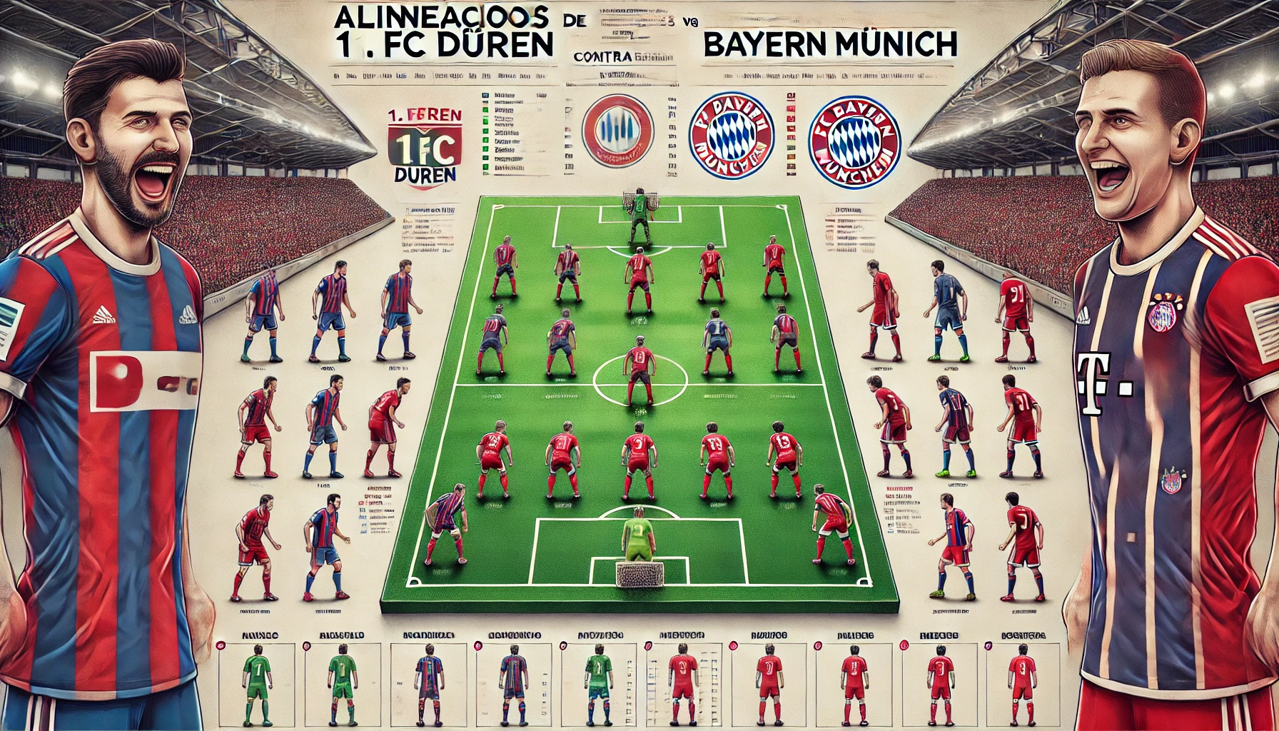 Lineups of 1. FC Düren Against Bayern Munich